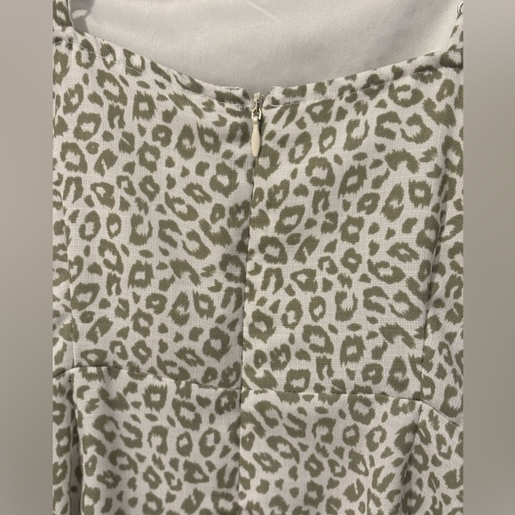 Altar'd State Green and White Leopard Print Mini Dress - Picture 6 of 13